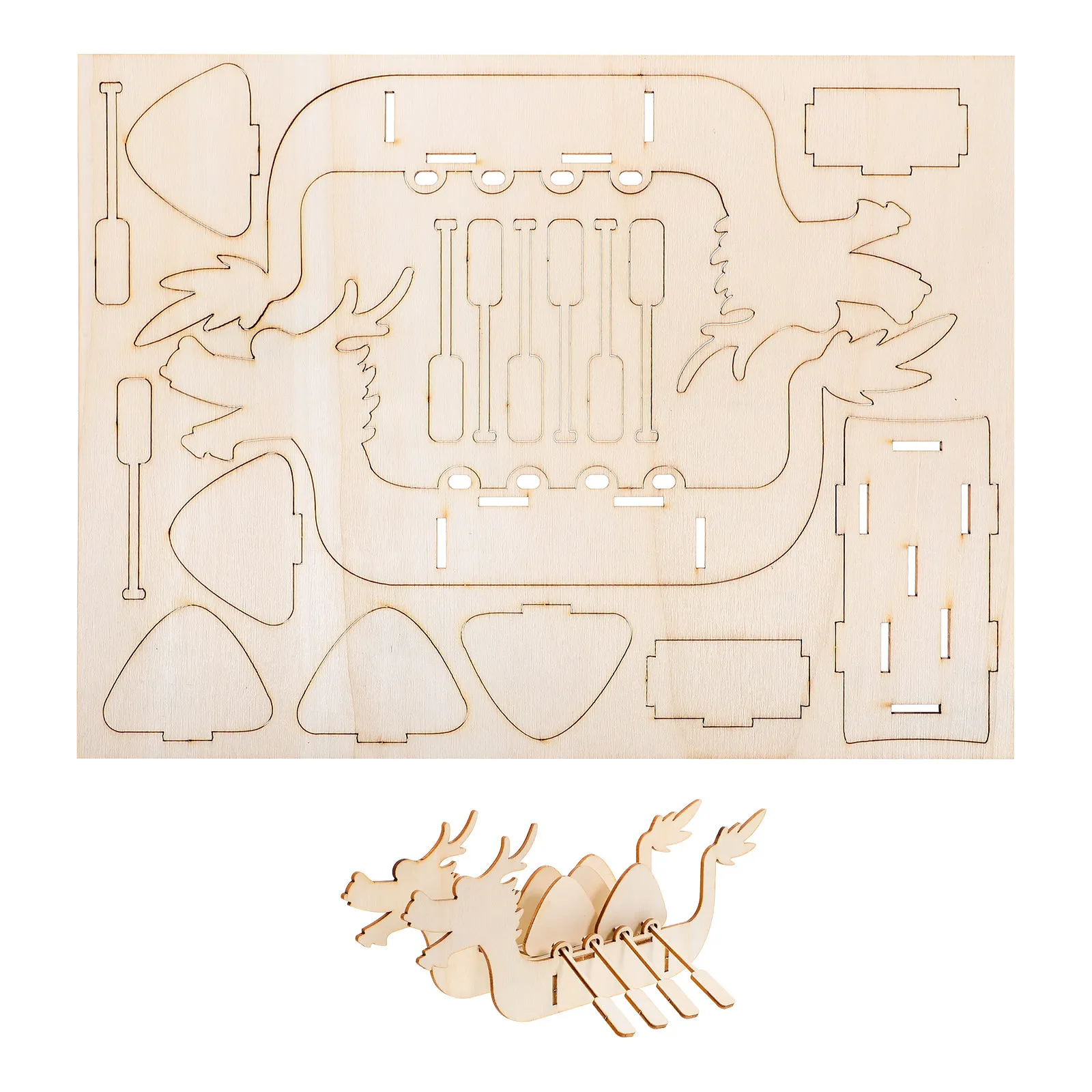 

Набор из 3 деревянных 3D-пазлов «Драконья лодка» для самостоятельной сборки, развивающий творческий набор для детей, забавный подарок, 3D-головоломки