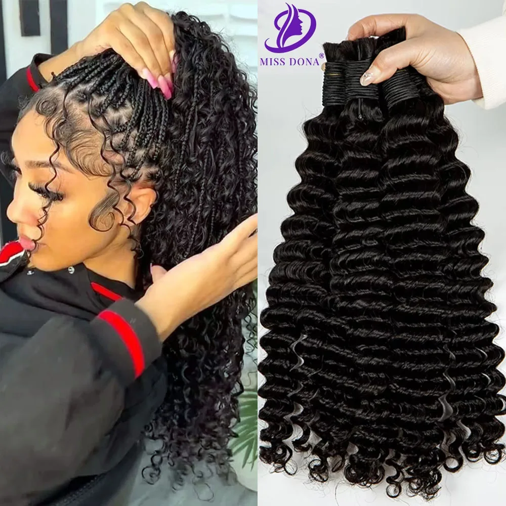 Human Braiding Hair for Boho Braids Human Hair Curly Bulk Human Hair For Braiding No Weft Wet and Wavy Human Hair Braiding