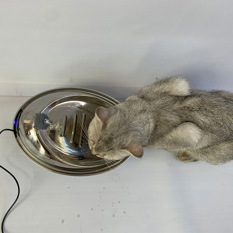 

Фонтан для воды для кошек, фонтан из нержавеющей стали для домашних животных, автоматический диспенсер для питьевой воды со для
