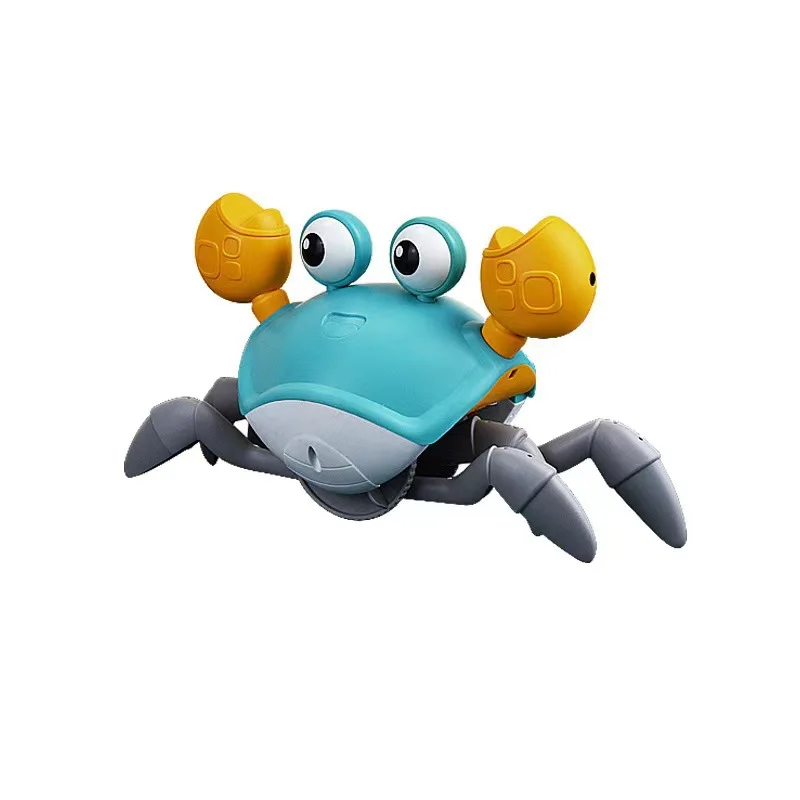 Rechargeable Sensor Activated Crab Toy with Light Music for Baby Crawling Escape Fun
