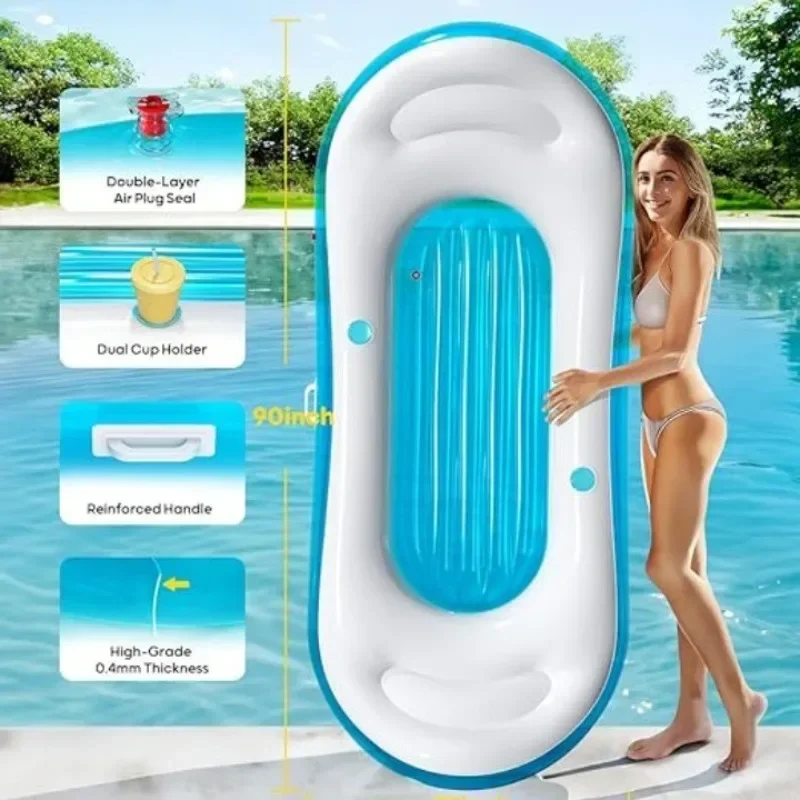 Inflatable pvc pool pontoon with handle pool chair