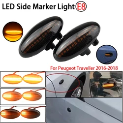 2x LED Dynamic Turn Signal Side Marker Light For Peugeot 1007 107 108 206 301 307 407 4007 607 Partner Expert Traveller