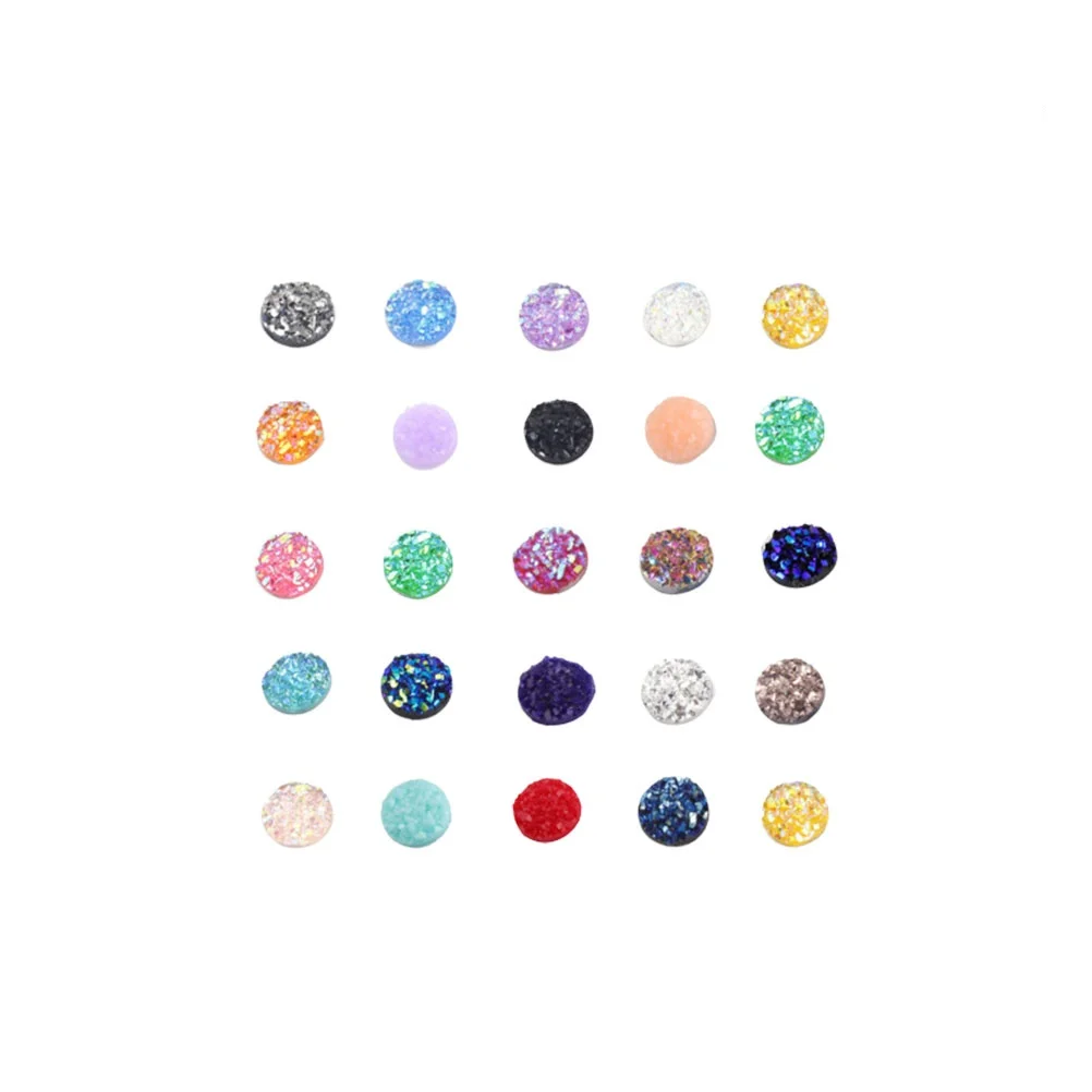

200Pcs DIY Flat Back Round Resin Rhinestones For Jewelry Craft Making Projects Accessories