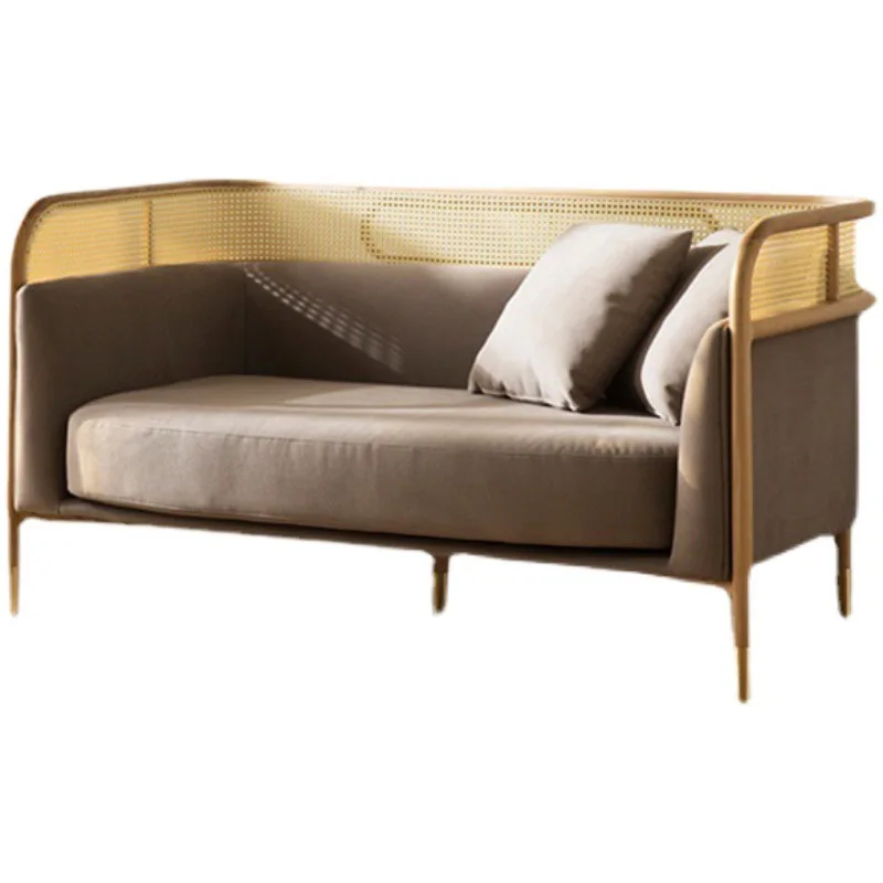 

Nordic rattan living room simple small apartment modern rattan chair solid wood leisure sofa combination