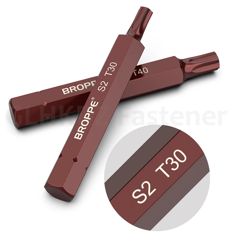 Embouts de tournevis électriques Torx, magnétisme de bain, tige hexagonale, tête de lot, outils à haute dureté, 30mm, 75mm, T20 mm, 25mm, 30mm,