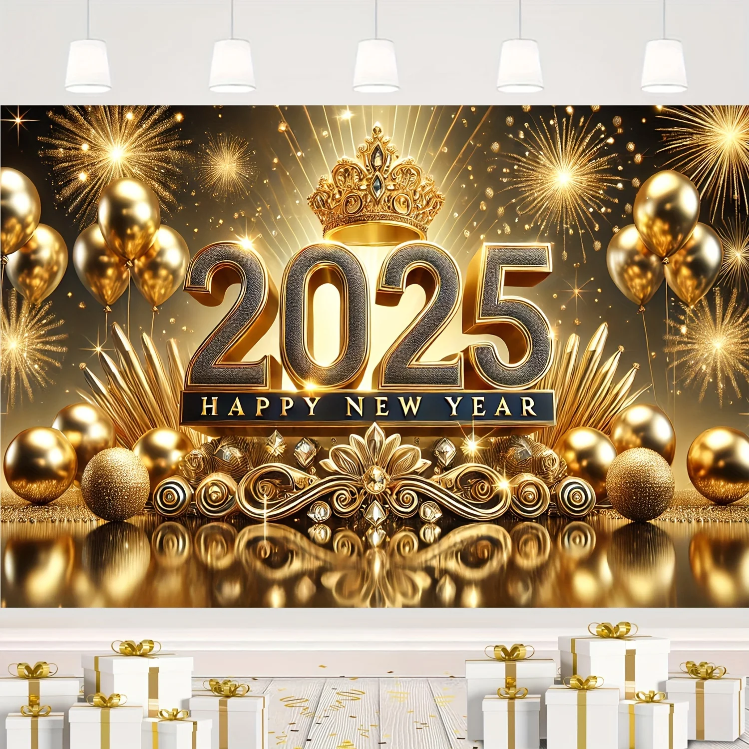 2025 New Year Celebration Party Polyester Flag - Theme Multi functional Festival Decoration, Suitable for New Year's Eve