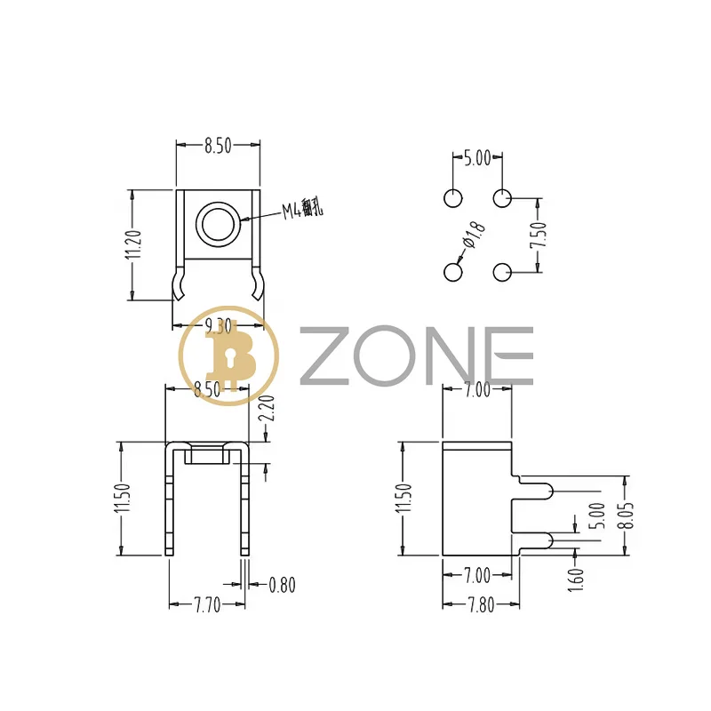 Antminer-terminales de entrada de alimentación Hashboard, PCB-2 M4 para reparación de Antminer S9 S17 + S17E T17 + T17E S19 S19 +, Hashboard