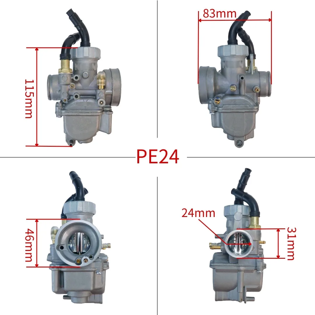 Motorcycle Carburetor For DASH 24mm PE24 NSR125 KX80 KX100 KX125 DIO NSR 50-125CC 2/4-Stroke Pit Dirt Bike ATV Quad Engine Carb - Image 2
