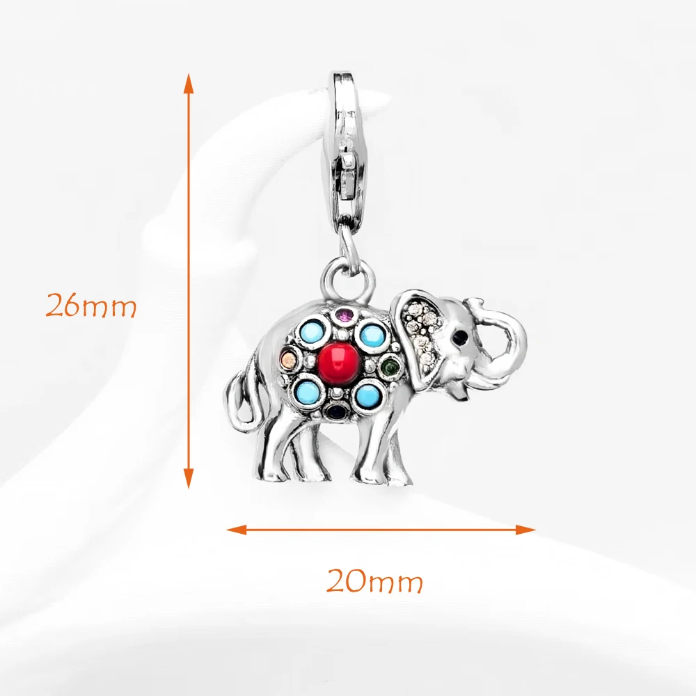 Hot 925 Sterling Silver Indian Elephant Charm Pendants Brand New Vintage Lucky Gift for Women Men Jewelry