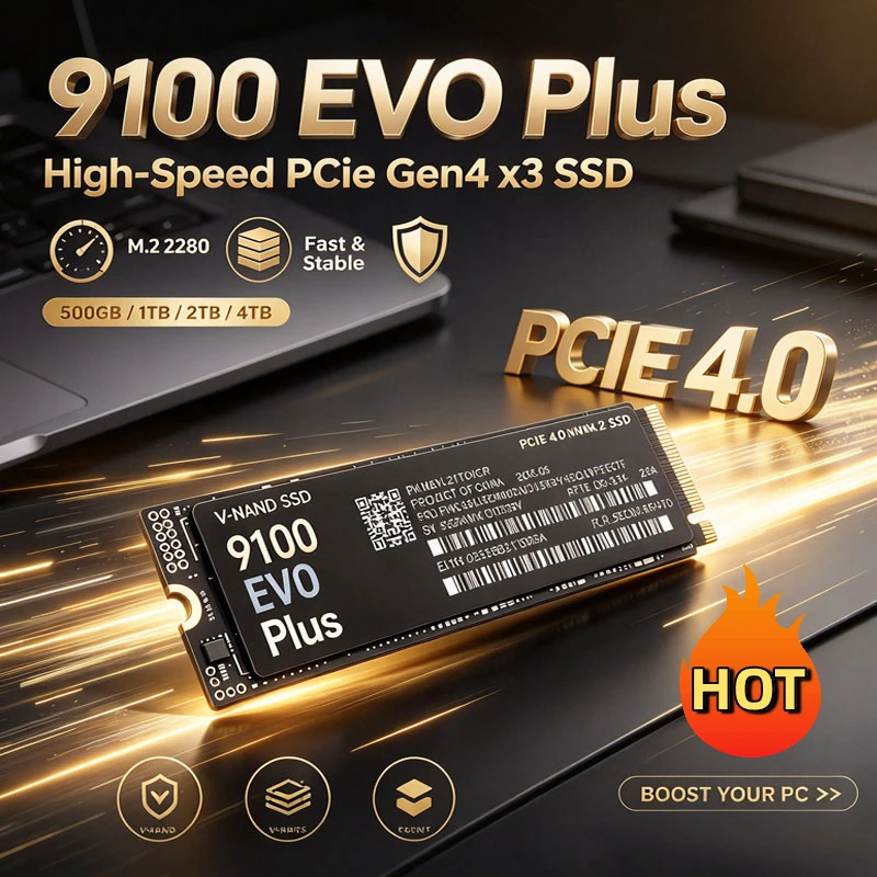 9100 EVO Plus Hard Drive SSD M.2 NVME 1TB 2TB 4TB M2 2280 Internal Solid State Drive for Laptop PC High Speed Transfer