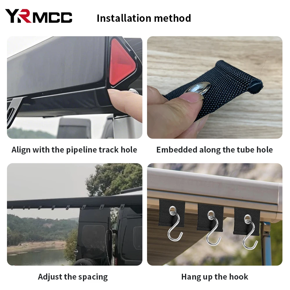 4Pcs Caravan Goods Set Motorhomes Accessories Rv Sunshade Hook Camping Accessories Motorhome Trailer Parts Camping Car Accessory