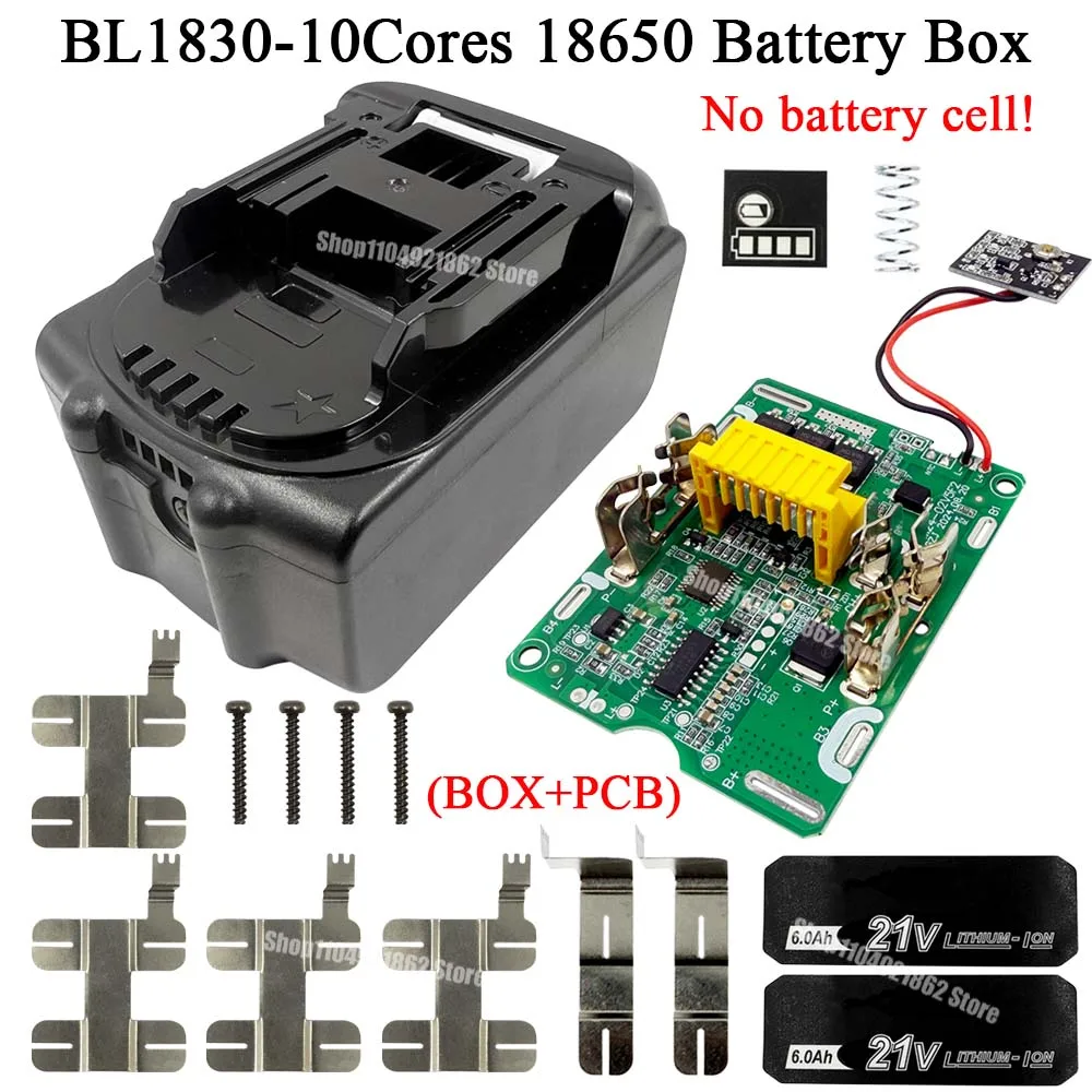 Power Tool Electric Drill Battery Storage Box Charging Protection Circuit Board PCBA for Makita 18V BL1830 Li-ion Battery Case