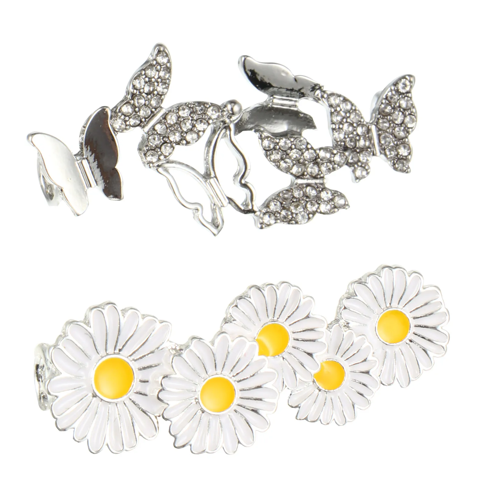 

2 PCS Shoelace Buckle Accessories Clip Chic Small Decorative Buckles Gem Decoration Clips Woman
