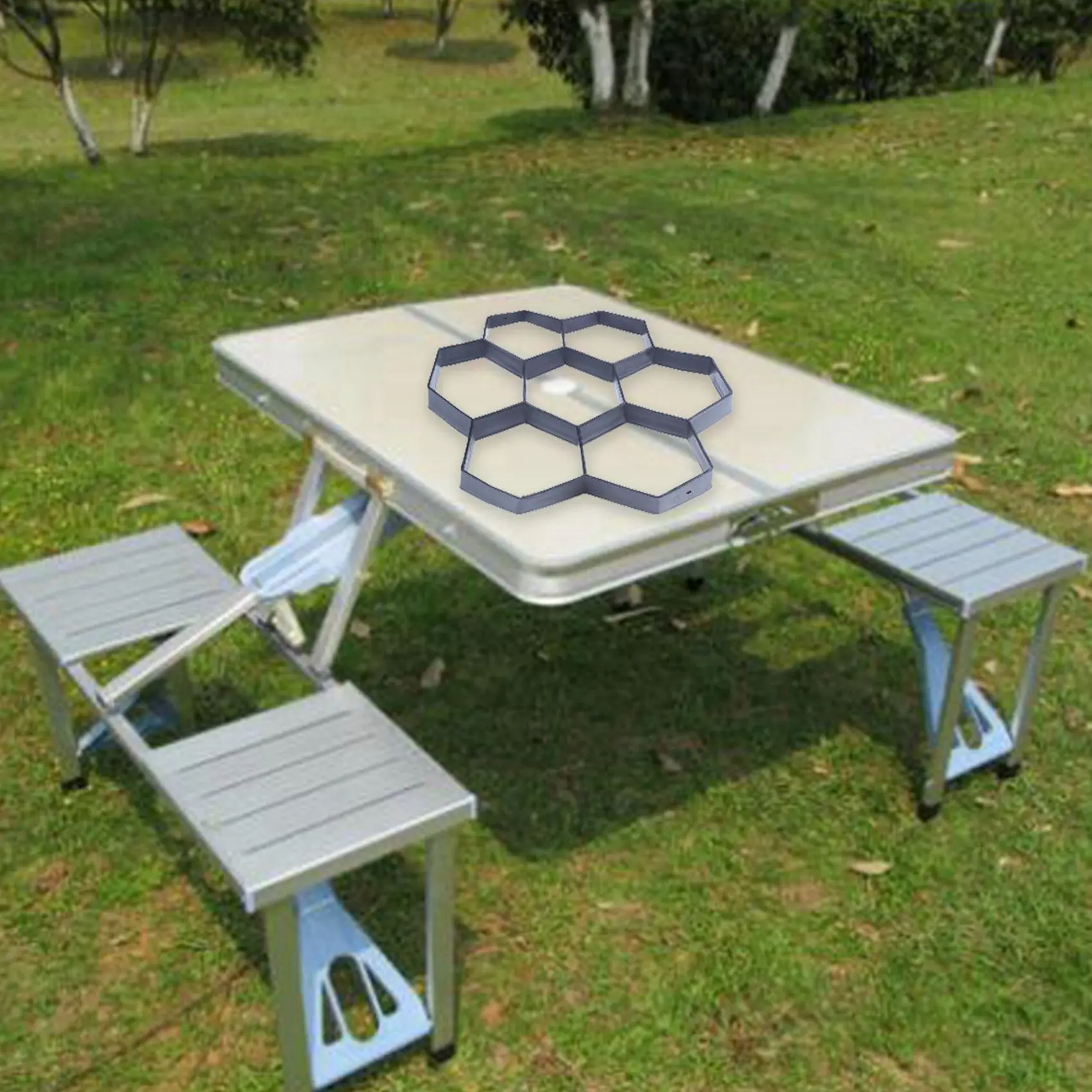 4X DIY Patio Walk Maker Stepping Stone Concrete Paver Mold Reusable Path Maker Mold Garden Paving Stone Molds 30X30cm-AT36