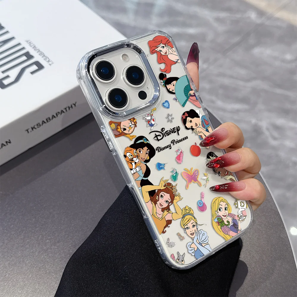 Lovely Disney Princess Cute Phone Case For iPhone 17 16e 16 15 14 13 12 11 mini Pro Max X XR XSMAX 8  Air Plus Transparent Cover