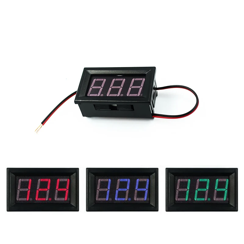 Digital Voltmeter DC 4.5V To 30V Digital Voltmeter Voltage Panel Meter Red Blue Green For 6V 12V Electromobile Motorcycle Car