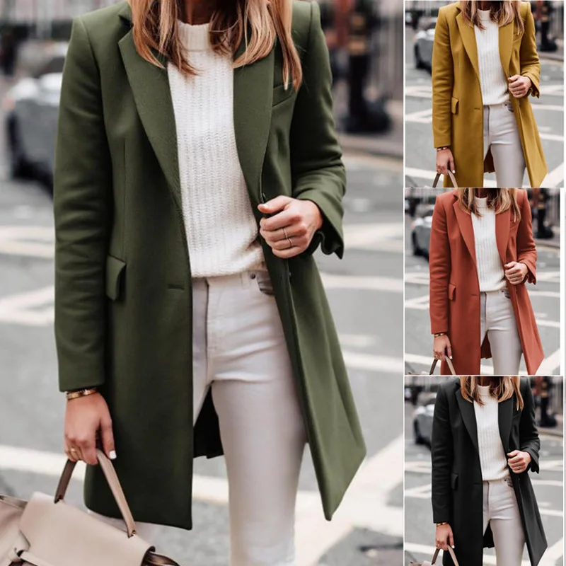 Autumn And Winter Long Large-size Woolen Women's Coat