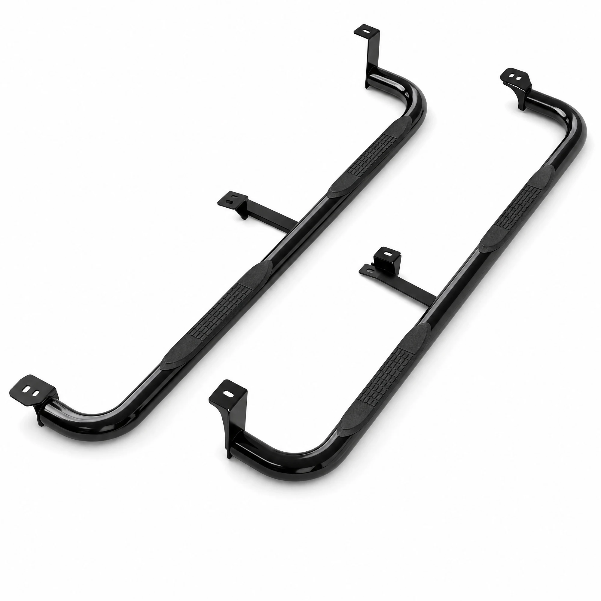 3 Inch Running Boards Side Steps For Chevy Silverado GMC Sierra 1500/2500HD/3500HD Extended Cab, Heavy Duty Round Tube Nerf Bars, Black Powder Coated Bolt-On Pedals 400lbs
