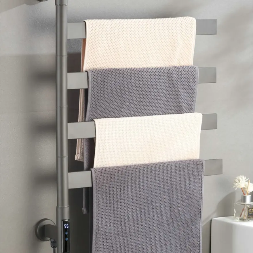 

Stainless steel square tube intelligent electric towel rack, rotatable bathroom towel bar, drying and heating towel rack GN961SV