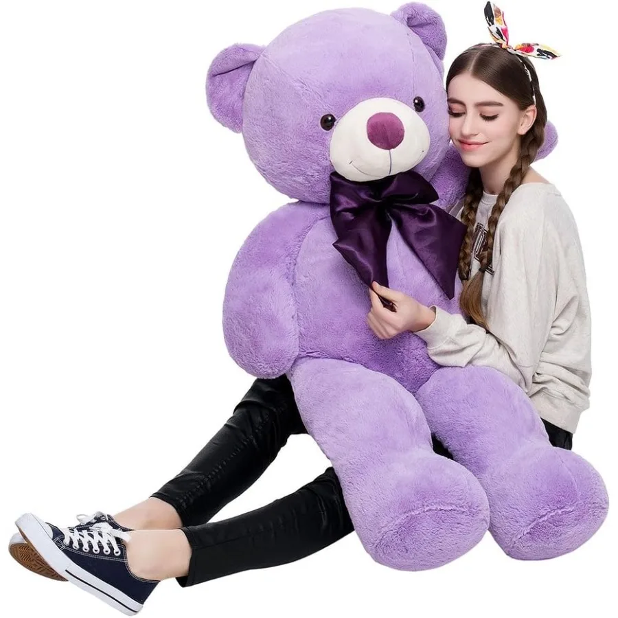 

47 inch Life Size Purple Teddy Bear Stuffed Animal Plush Toy for Girls Girlfriend Wife Teens Valentine Gift Soft Cozy Comfort B