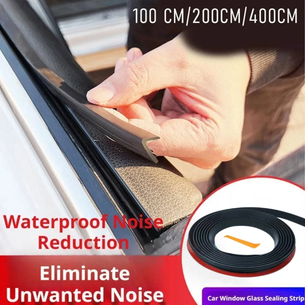 1/2/4M Car Window Sealing Strip Car Side Window Gap Filler Noise Insulation Waterproof Windproof V-Shape Sealing Strips