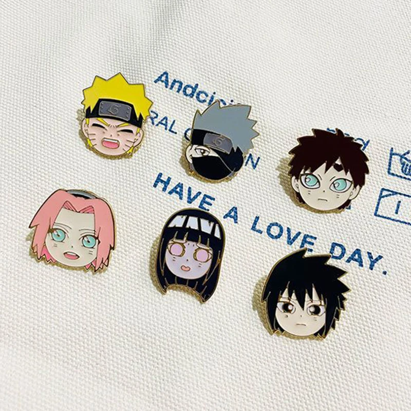Anime Naruto Emaille-Anstecker Sasuke Kakashi Sakura Gaara Hinata Metall-Brosche Reversnadel Rucksack Kleidung Dekoration Fans Sammlerstücke Geschenke – Detail 12