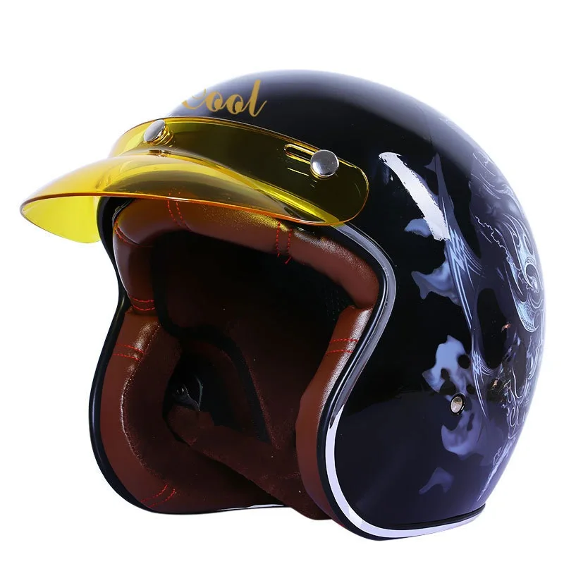 

OEM unisex helmet safe and fashionable motorcycle open face paisley with brim