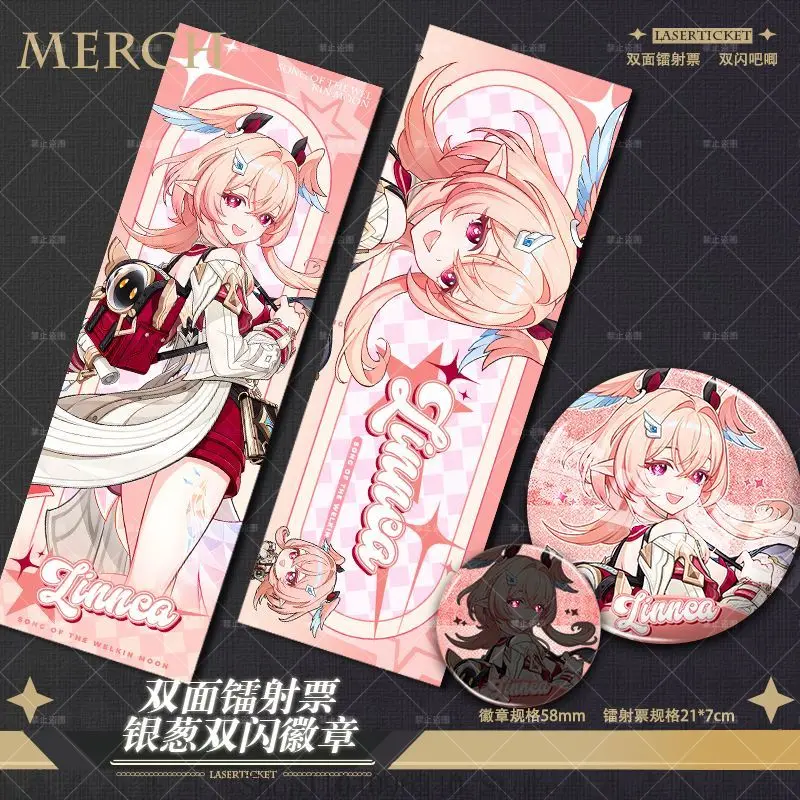 

Genshin Impact Linnea Anime Laser Ticket Badge Mascot Student Fans Gift Cosplay Mascot Student Accessory Fans Gift