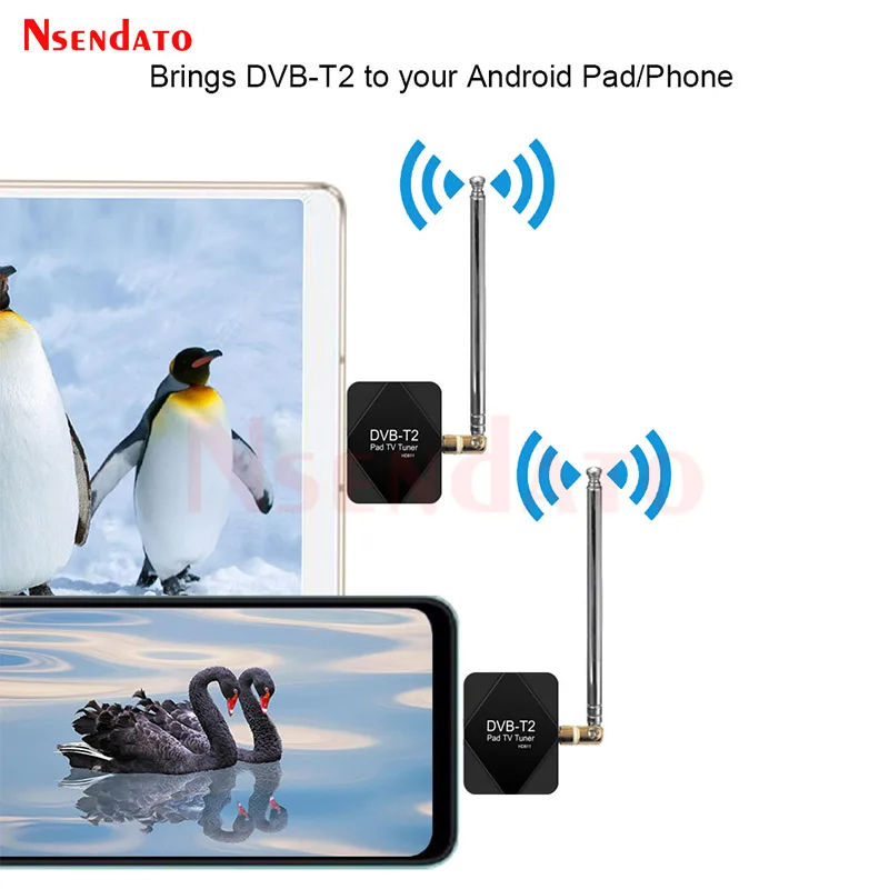 USB Type C DVB T2 DVBT2 Pad Mobile TV Tuner Receiver Type C DVB-T2 Pad TV Tuner Stick With Antenna For Android Smartphone