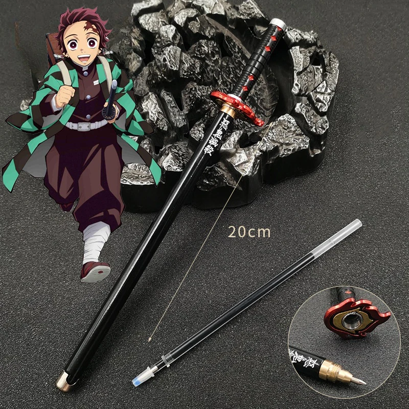 Japan Anime Demon Model Gel Pen Zwart Refill Cosplay Prop Kid Student Gift SlayerWapen Zwaard