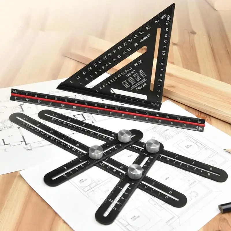 Smart Square Speed Square Measuring Layout Tool Rafter Square Metal Square Ruler Alloy Metal Triangle Ruler Positioning Squares