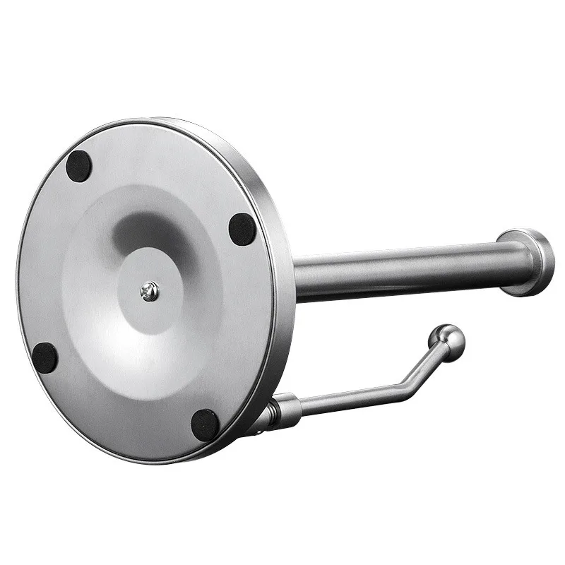 Stainless Steel Tissue Holder Roll Paper Holder Vertical Paper Holder Creative Kitchen Tissue Holder No Punching Holder