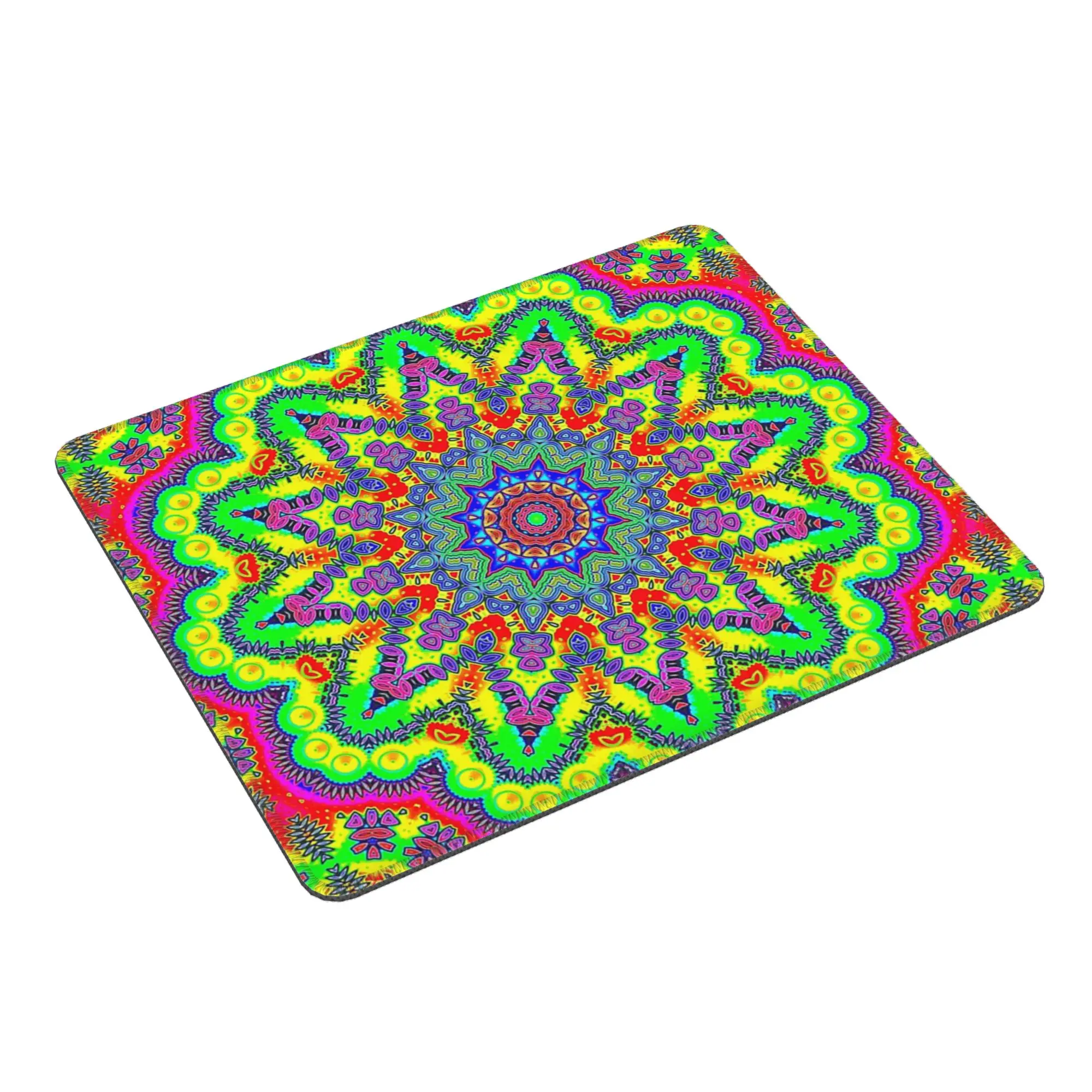 Psychedelic Trippy Acid LSD Art Mouse Pad Computer Keyboard Mouse Mat Gaming PC Laptop Desk Mat Office Accessories Table Mats