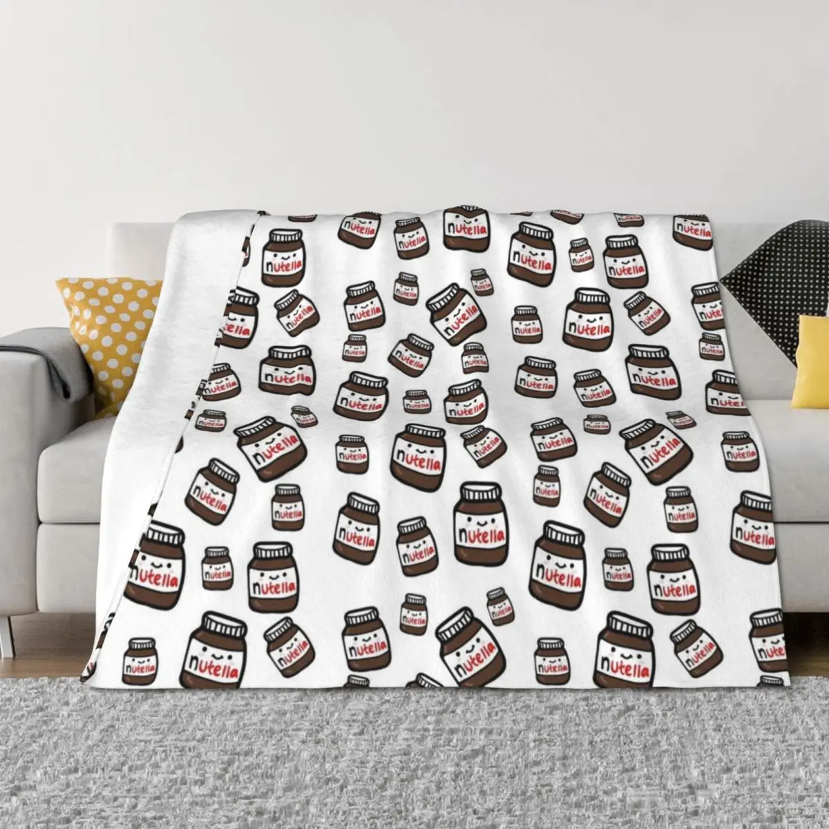 

cute nutella stickers Throw Blanket Quilt Decorative Sofas Decorative Sofa Sofa Quilt Blankets