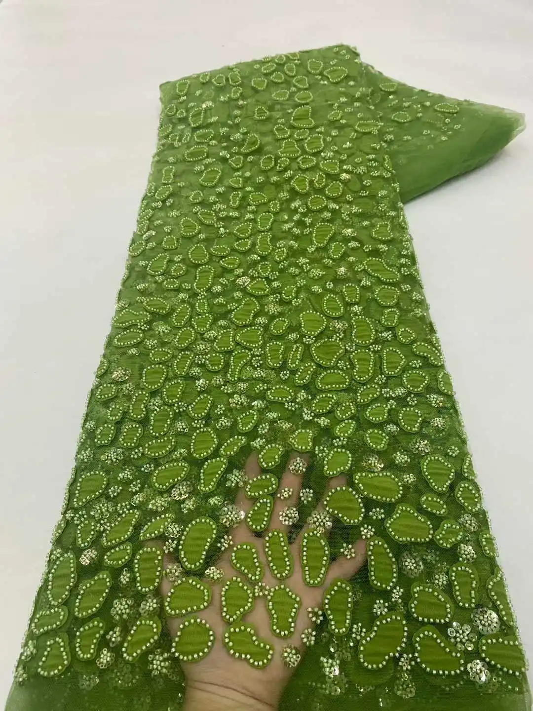 Tessuto di pizzo africano con paillettes 2025 Ricamo francese Pizzo da sposa da sposa con perline di tulle di lusso di alta qualità