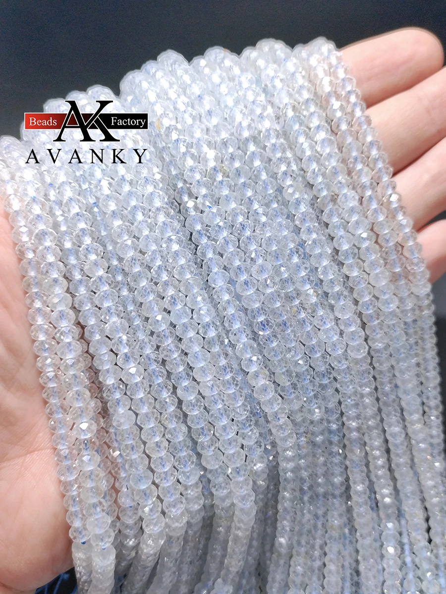 3A الطبيعية مدور الحجار الكريمة الأزرق توباز الخرز فاصل فضفاض لصنع المجوهرات عقد دي اي واي سوار 15''4x6mm بالجملة #2