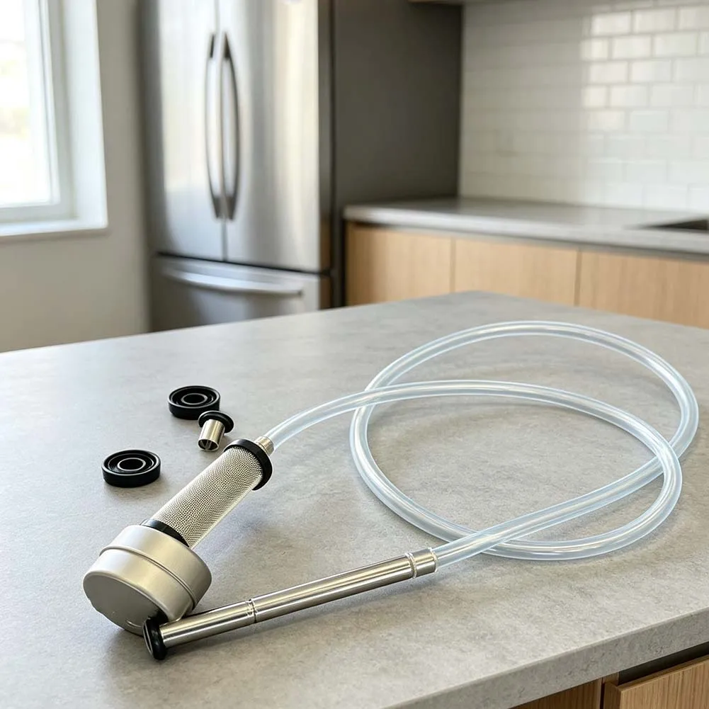 Specialty Floating Dip Tube with Double 500/300 Mesh for Keg Brewing Systems Improves Beer Extraction Efficiency
