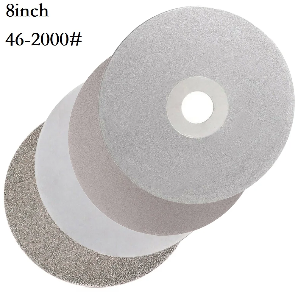 1PC 200mm 8inch Coated Flat Lap Wheels Lapidary Polishing Grinding Discs For Jewelry Jade Glass Polishing