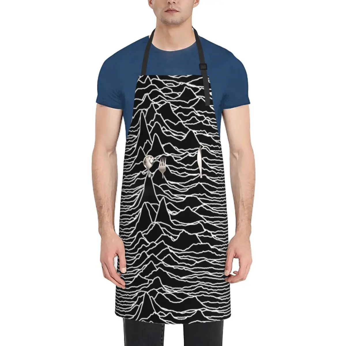 

Unknown Pleasures Kitchen Apron for Woman Men Chef Work Apron for Grill Restaurant Cafes Studios Waterproof