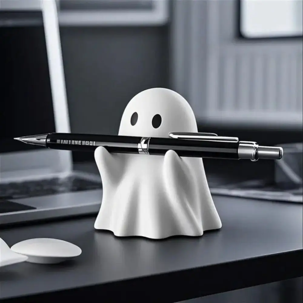 

Crafts Cute Ghost Pen Holder Funny Portable Halloween Ghost Figurine Creative Decorative Little Ghost Statue Props