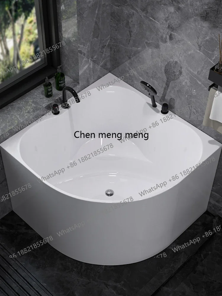 

RR Fan corner bathtub acrylic adult small apartment deep bubble sitting small bathtub