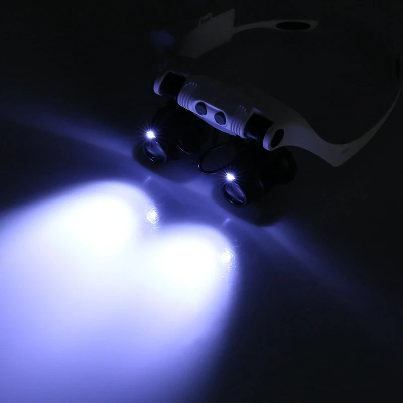 Headband LED Magnifying Glass Headlamp Microscope Jewelry Watch Repair