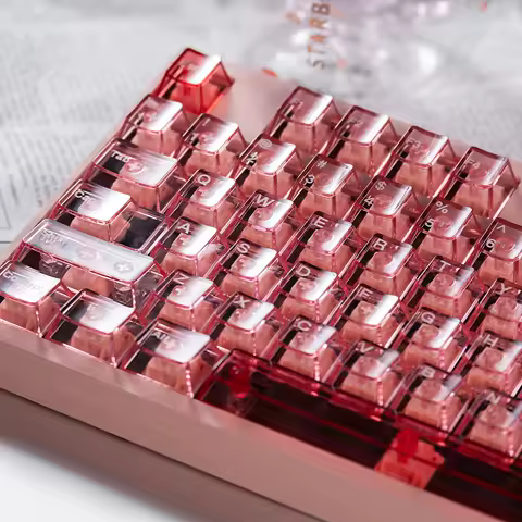 Pink Transparent Keycaps Cherry Profile UV pad print PC Keycap Custom Keyboard Cap For Mechanical Keyboard Accessories