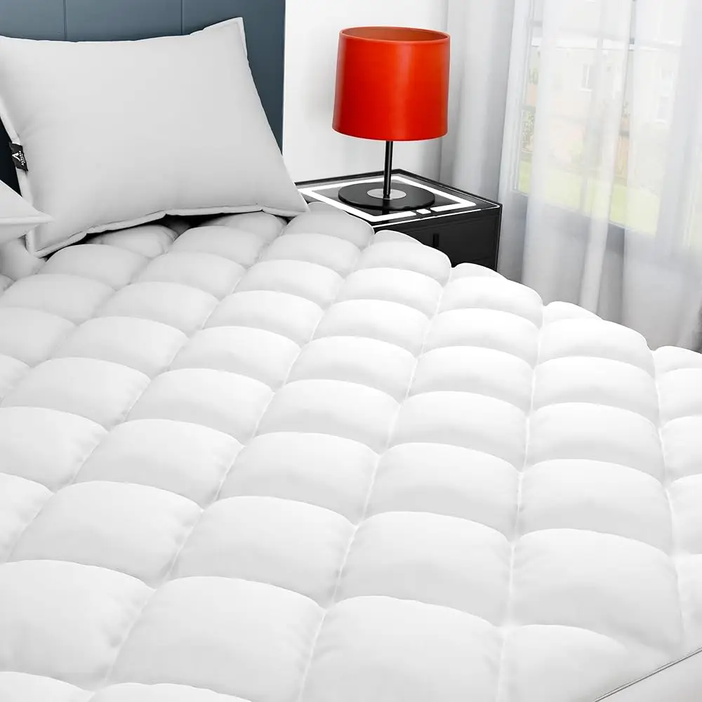 

Twin Mattr Pad, Hypoallergenic Cotton Mattr Cover College Dorm, 18-22"" Extra Deep Pocket Quilted Protector,