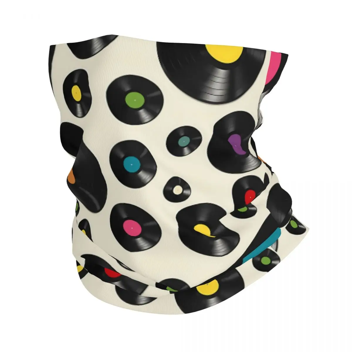 Vinyl Record Retro Thin Bandana Neck Gaiter Vinyl Record Retro Wrap Scarf Headband Neck Cover