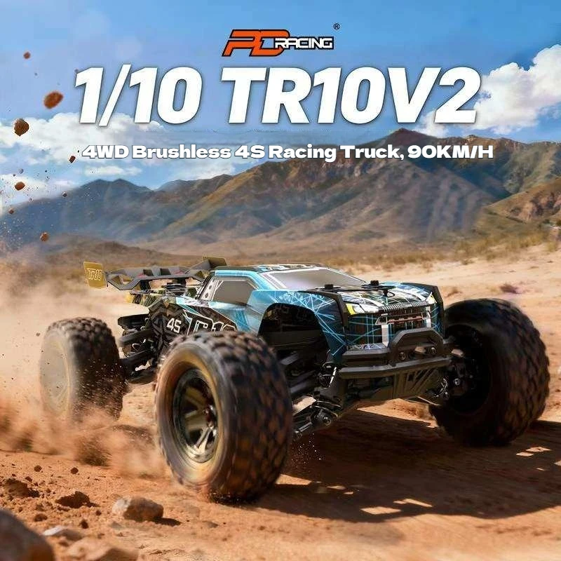 

Радиоуправляемый внедорожный гоночный грузовик Pd Racing 1/10 Tr10 V2 4S с бесщеточным двигателем, полноприводный, 90 км/ч, высокоскоростной электрический хобби-автомобиль для любителей гонок по пересеченной местности