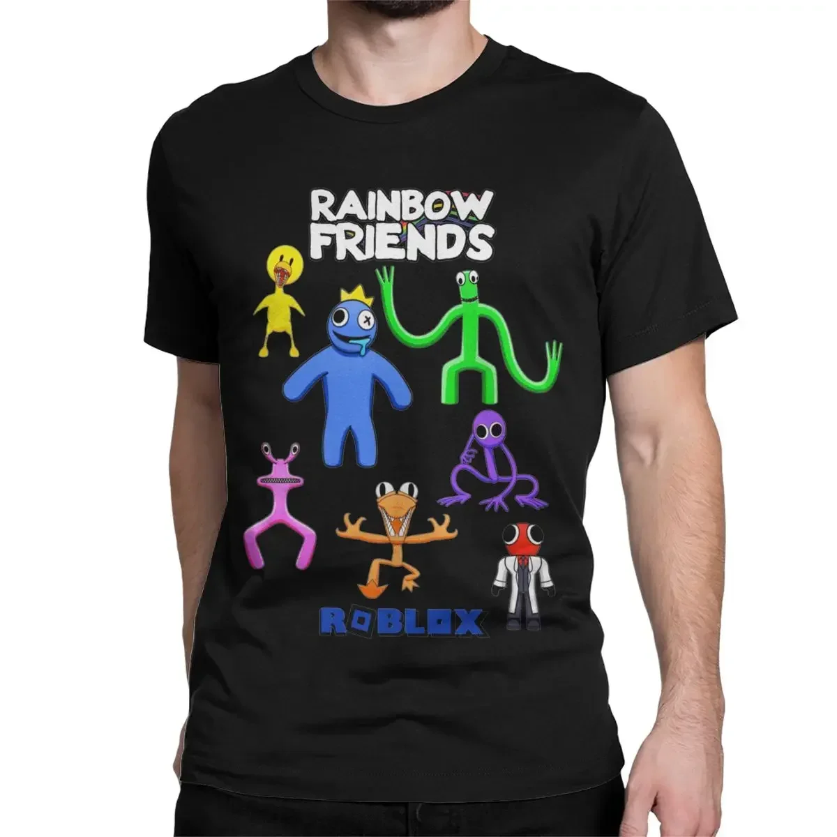 Gra wideo Rainbow Friends dla mężczyzn Kobiety T Shirt Tee Shirt Krótki rękaw Okrągły dekolt T-Shirty 100% Bawełna Odzież Plus Size