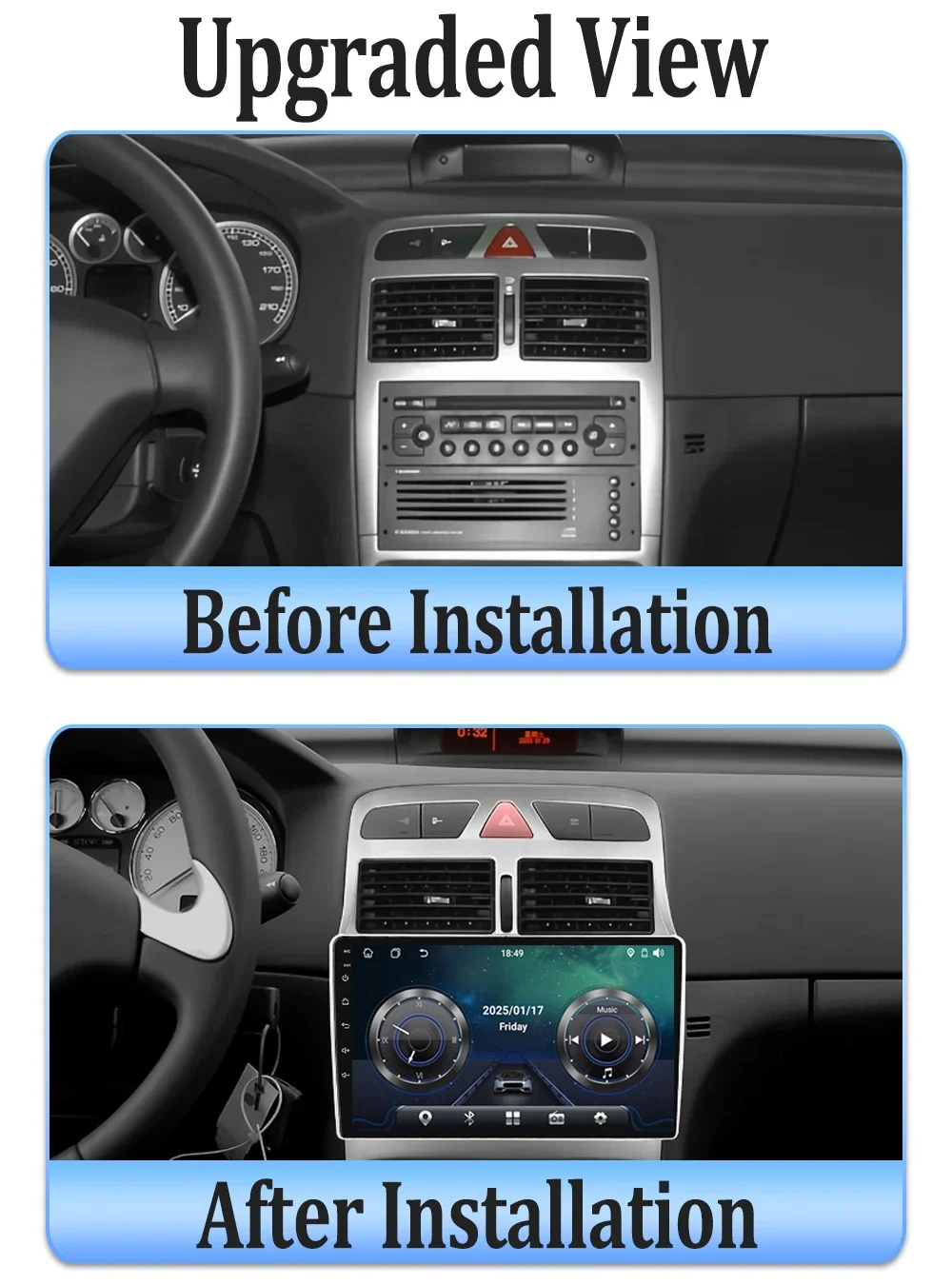 Car Radio Player For Peugeot 307 307CC 307SW 2002 - 2013 Wireless CarPlay Android Auto Intelligent Systems GPS Navi No 2 din DVD image 2