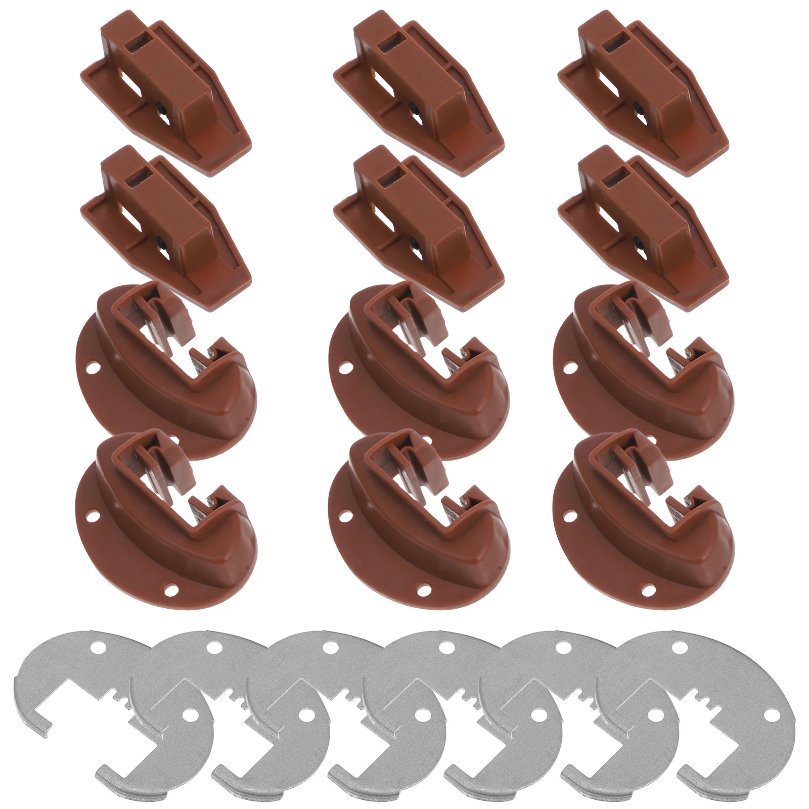 

6Sets Drawer Slides Repair Kits Bottom Mount Furniture Hardware American Style Glides Iron Cabinet Rear Center Guides