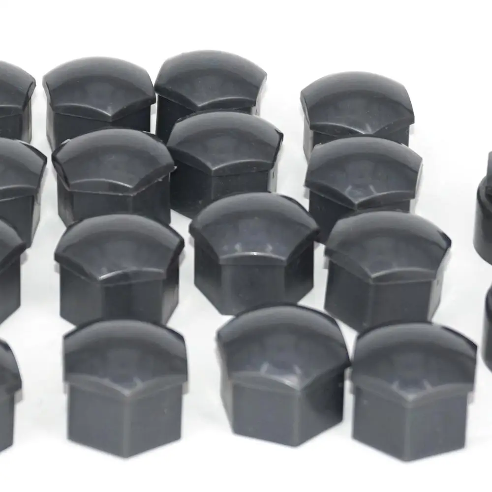DWCX 16pcs 17mm Wheel Lug Nut Center Cover Caps + 4pcs 25mm Circle Bolt Locking Types Caps for Volkswagen VW Audi Skoda Seat
